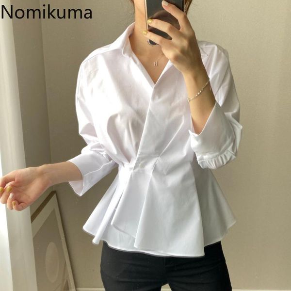 nomikuma chic korean pleated slim waist women blouse long sleeve turn-down collar elegant shirt 2021 autumn blusa 6c504 women's blouses, White
nomikuma chic korean pleated slim waist women blouse long sleeve turn-down collar elegant shirt 2021 autumn blusa 6c504 women's blouses, White