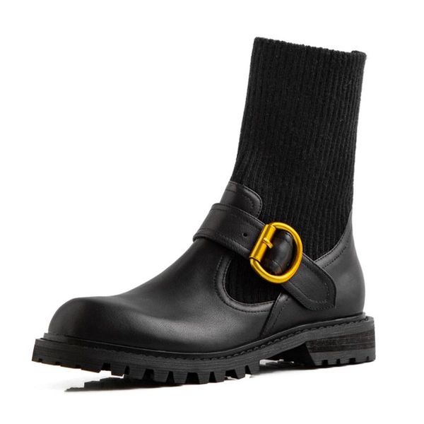 boots female genuine cow leather woman shoes ankle black knitting stitching heels height increasing riding normal size 19
boots female genuine cow leather woman shoes ankle black knitting stitching heels height increasing riding normal size 19