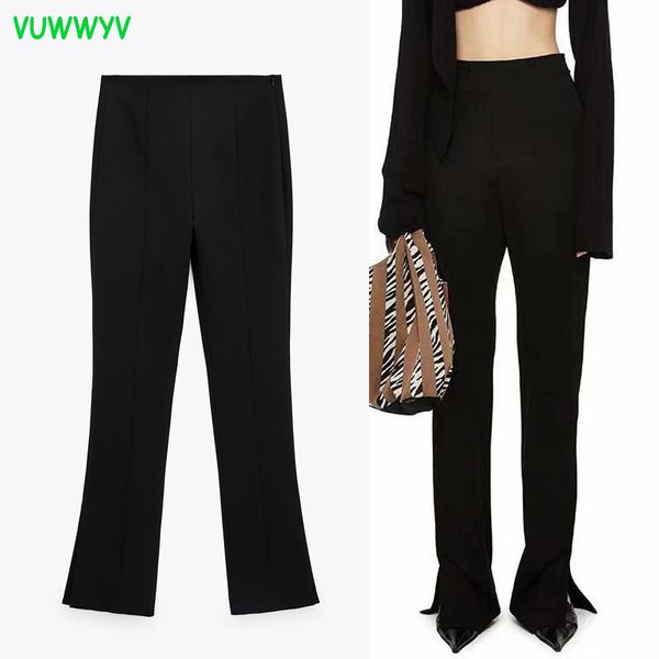 vuvuwwyv black indie flare pants women high waist fashion streetwear side vents woman aesthetic female trousers 210430, Black;white
vuvuwwyv black indie flare pants women high waist fashion streetwear side vents woman aesthetic female trousers 210430, Black;white