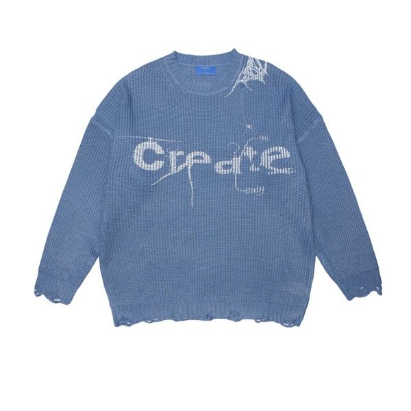 men's sweaters harajuku men sweater streetwear letter print knitted pullovers loose hole o-neck autumn winter hip hop couples knitwear, White;black
men's sweaters harajuku men sweater streetwear letter print knitted pullovers loose hole o-neck autumn winter hip hop couples knitwear, White;black