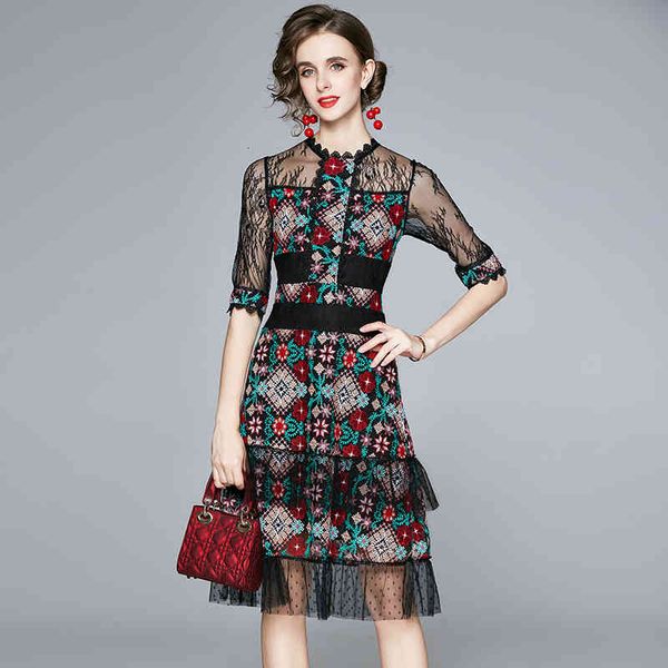 casual dresses women's lace embroidered dress female light mature ladies retro slim midi skirt vlgy, Black;gray
casual dresses women's lace embroidered dress female light mature ladies retro slim midi skirt vlgy, Black;gray