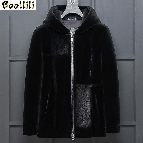 men's leather & faux boollili real fur coat men winter sheep shearling wool down jacket hooded mens mink doudoune homme, Black
men's leather & faux boollili real fur coat men winter sheep shearling wool down jacket hooded mens mink doudoune homme, Black