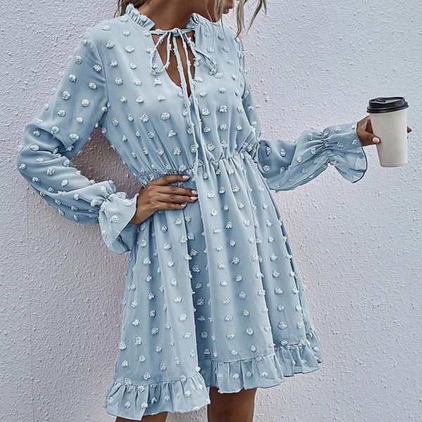 casual dresses 2021 women fashion ruffle dress round neck solid color long sleeve belt vestidos mujer verano 202..., Black;gray
casual dresses 2021 women fashion ruffle dress round neck solid color long sleeve belt vestidos mujer verano 202..., Black;gray