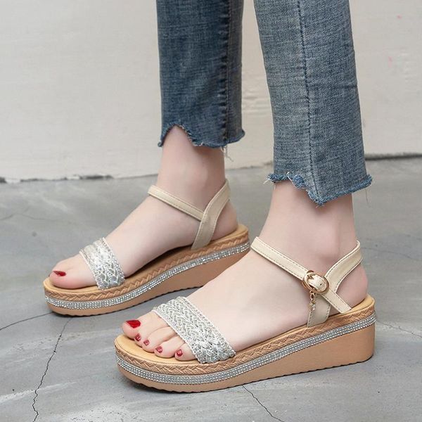 women crystal sandals 2021 summer platform bohemian style wedges shoes ladies causal beach #g3, Black
women crystal sandals 2021 summer platform bohemian style wedges shoes ladies causal beach #g3, Black