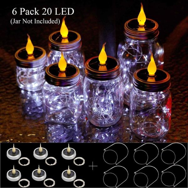 strings 1/3/6pcs 2m 20 pack solar mason jar light with handles string fairy lights lids insert for patio,lawn,garden decor-no jars
strings 1/3/6pcs 2m 20 pack solar mason jar light with handles string fairy lights lids insert for patio,lawn,garden decor-no jars