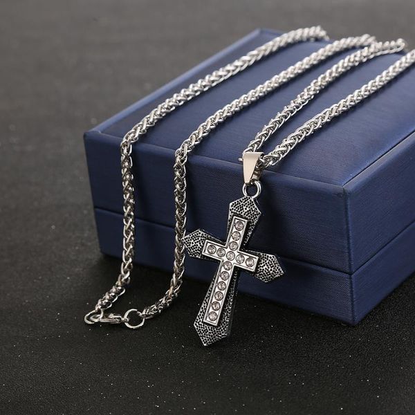 pendant necklaces htzzy two-layer crystal cross necklace for men vintage male fashion jewelry 60 cm long chain gifts, Silver
pendant necklaces htzzy two-layer crystal cross necklace for men vintage male fashion jewelry 60 cm long chain gifts, Silver