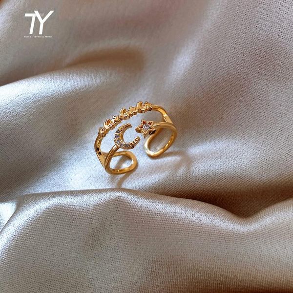cluster rings design double star moon ring for woman 2021 fashion korean jewelry unusual girl finger accessories wedding party luxury, Golden;silver
cluster rings design double star moon ring for woman 2021 fashion korean jewelry unusual girl finger accessories wedding party luxury, Golden;silver