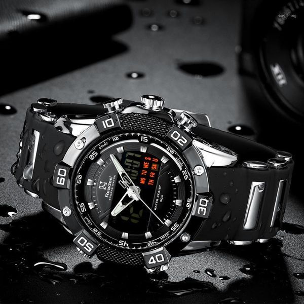 men watch fashion dual display wristwatch analog digital sports waterproof clock reloj hombre readeel montre wristwatches, Slivery;brown
men watch fashion dual display wristwatch analog digital sports waterproof clock reloj hombre readeel montre wristwatches, Slivery;brown
