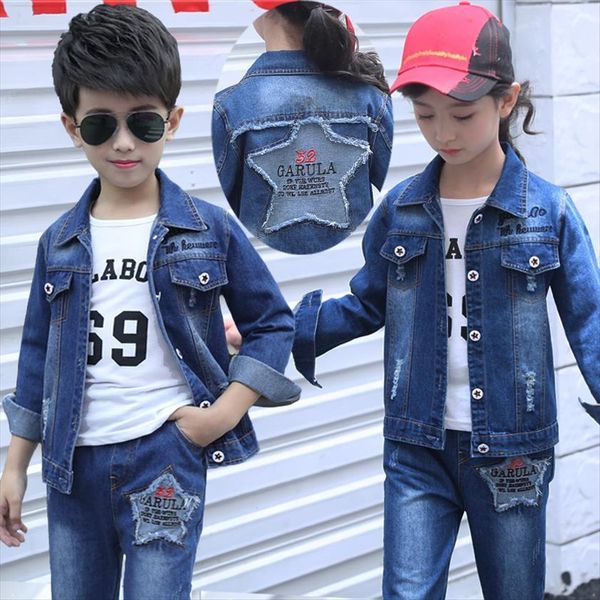 children clothes set for teen boys girls denim suit spring autumn jacket and jeans 2pcs kids 6 8 10 12, White
children clothes set for teen boys girls denim suit spring autumn jacket and jeans 2pcs kids 6 8 10 12, White