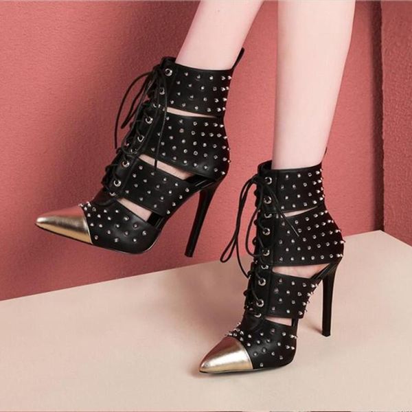 dress shoes s fashion pointed ladies high heels rivets decorative interlaced strap summer sandals, Black
dress shoes s fashion pointed ladies high heels rivets decorative interlaced strap summer sandals, Black