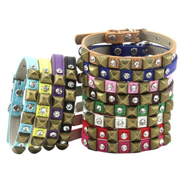 personality pyramid shape diamond pet dog collar 12 kinds colors pu leather for puppu small cat supplies collars & leashes
personality pyramid shape diamond pet dog collar 12 kinds colors pu leather for puppu small cat supplies collars & leashes