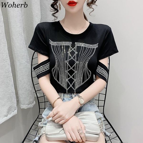 woherb summer fashion clothes cotton t shirts women hollow out o neck chic diamonds tees short sleeve casual white women's t-shirt
woherb summer fashion clothes cotton t shirts women hollow out o neck chic diamonds tees short sleeve casual white women's t-shirt