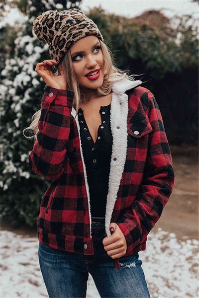 single plaid breasted wool teddy jacket thicken female winter coat, Black
single plaid breasted wool teddy jacket thicken female winter coat, Black