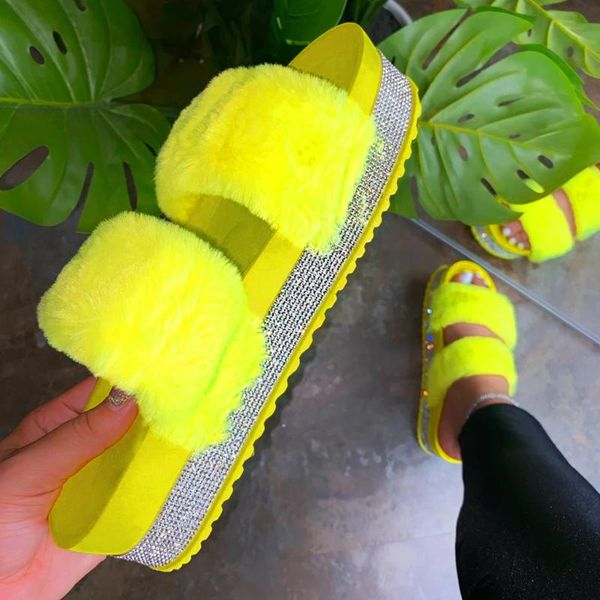 women summer casual fur slippers flat non-slip solid real hair slides large size crystal platforms, Black
women summer casual fur slippers flat non-slip solid real hair slides large size crystal platforms, Black
