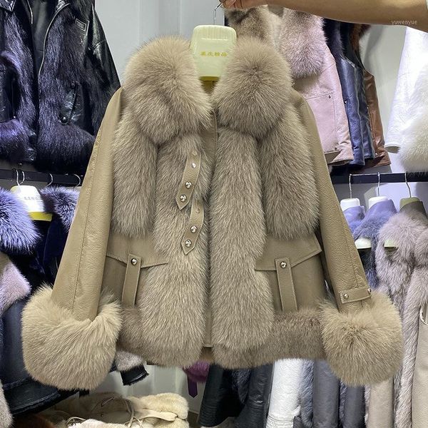 women's fur & faux locomotive winter coat women 2021 korean real jackets for geniune leather jacket female thick warm, Black
women's fur & faux locomotive winter coat women 2021 korean real jackets for geniune leather jacket female thick warm, Black