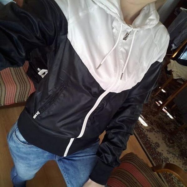 autumn color matching jacket women black white drawstring hooded coats zipper casual loose ladies overcoats women's jackets, Black;brown
autumn color matching jacket women black white drawstring hooded coats zipper casual loose ladies overcoats women's jackets, Black;brown