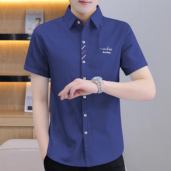 men's casual shirts han edition short-sleeved shirt male the spring and summer 2021 business grid work clothes, White;black
men's casual shirts han edition short-sleeved shirt male the spring and summer 2021 business grid work clothes, White;black