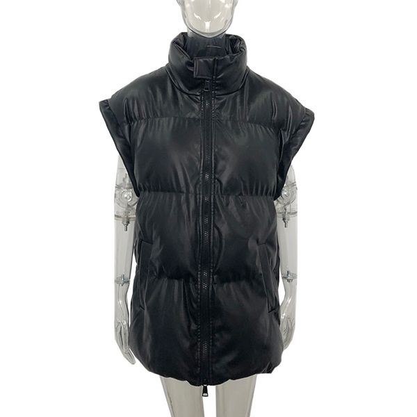 fandy lokar spring stand collar black vests women fashion pu coats womens elegant straight simple vests female ladies, Black;white
fandy lokar spring stand collar black vests women fashion pu coats womens elegant straight simple vests female ladies, Black;white