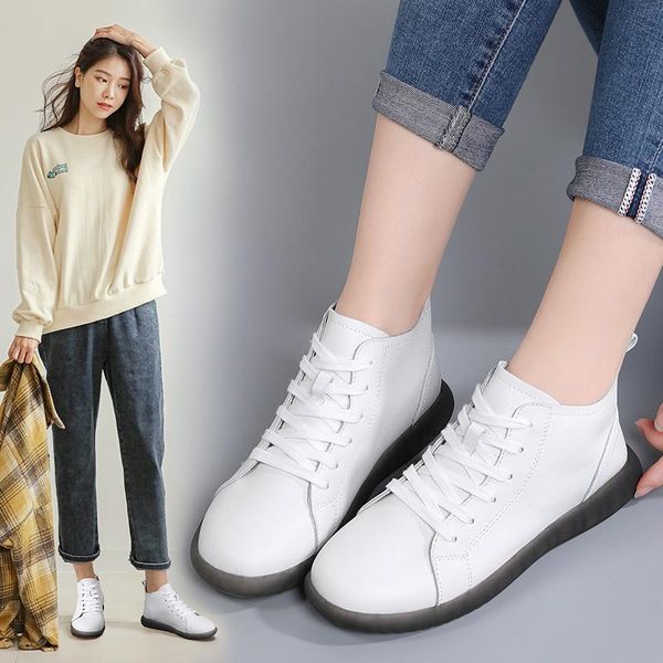 leather women boots solid casual flat ankle round toe shoes outdoor spring autumn platform female, Black
leather women boots solid casual flat ankle round toe shoes outdoor spring autumn platform female, Black
