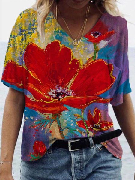 women's t-shirt 2021 short-sleeved ladies summer fashion casual harajuku street clothing all-match half-sleeved flower painting 3d, White
women's t-shirt 2021 short-sleeved ladies summer fashion casual harajuku street clothing all-match half-sleeved flower painting 3d, White