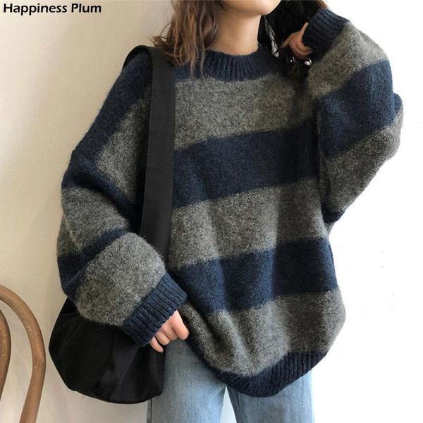 women's sweaters vintage knitted pullover women autumn winter striped long sleeve sweater streetwear casual jumper knitwear pull femme, White;black
women's sweaters vintage knitted pullover women autumn winter striped long sleeve sweater streetwear casual jumper knitwear pull femme, White;black