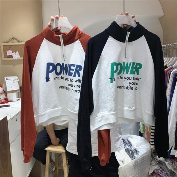 women's hoodies & sweatshirts hoodie half high collar short sweater spring autumn thin korean version ins tide lazy style bf loose and, Black
women's hoodies & sweatshirts hoodie half high collar short sweater spring autumn thin korean version ins tide lazy style bf loose and, Black