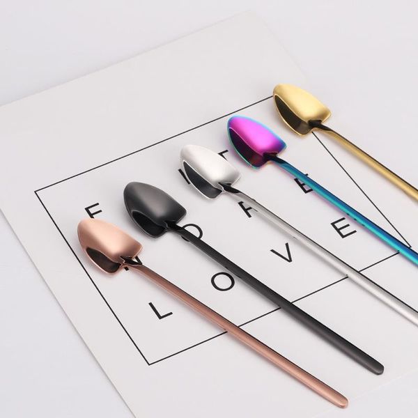 spoons 1 pcs 304 creative stainless steel coffee square head spoon bar gold-plated long handle stirring 
spoons 1 pcs 304 creative stainless steel coffee square head spoon bar gold-plated long handle stirring