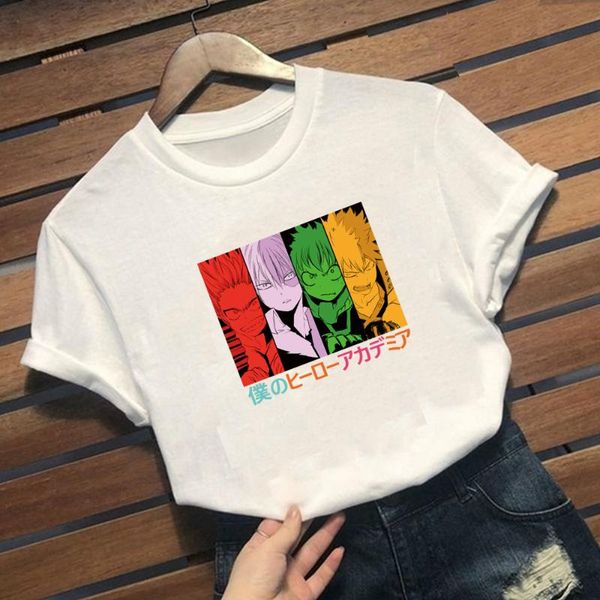 my hero academia japanese anime female t-shirt fashion short sleeve o-neck casual women's, White
my hero academia japanese anime female t-shirt fashion short sleeve o-neck casual women's, White