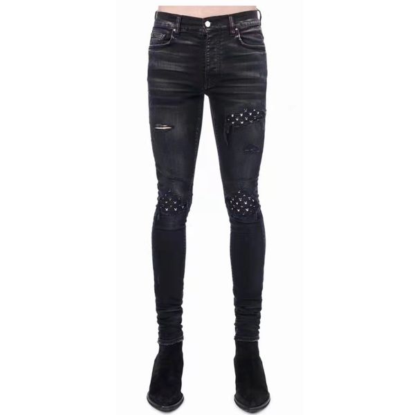 famous men skinny jeans pentagram embroidery ripped holes jean motorcycle biker denim pants ai fashion hip hop printing, Blue
famous men skinny jeans pentagram embroidery ripped holes jean motorcycle biker denim pants ai fashion hip hop printing, Blue
