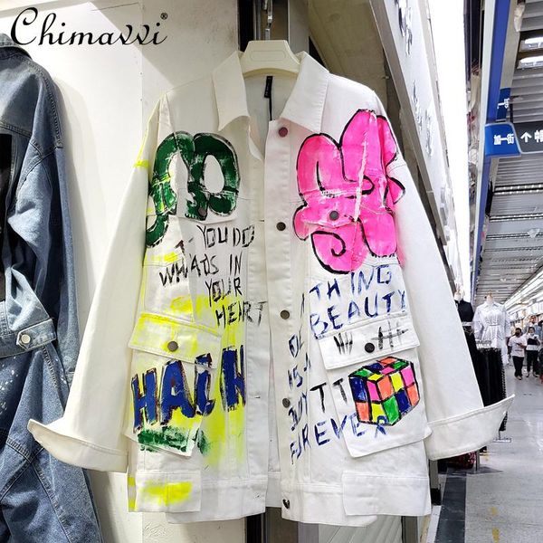 hip hop jacket women harajuku graffiti loose bf style white jeans coat female steetwear denim casacos women's jackets, Black;brown
hip hop jacket women harajuku graffiti loose bf style white jeans coat female steetwear denim casacos women's jackets, Black;brown