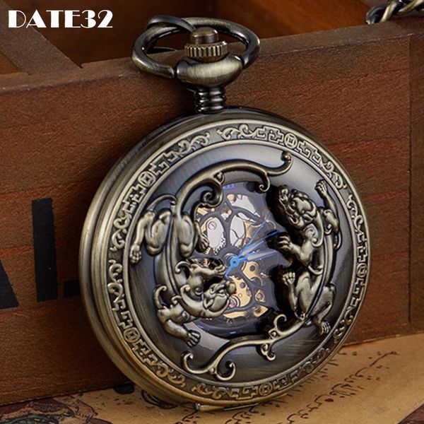 pocket watches holy animal engrave mechanical watch roman numeral bronze skeleton case male fob chain clock for men women drop, Slivery;golden
pocket watches holy animal engrave mechanical watch roman numeral bronze skeleton case male fob chain clock for men women drop, Slivery;golden
