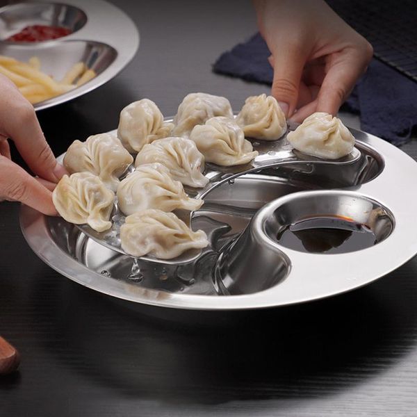dishes & plates stainless steel double layer dumpling plate with sauce tray round dishs detachable drain holder kitchen supply 28cm
dishes & plates stainless steel double layer dumpling plate with sauce tray round dishs detachable drain holder kitchen supply 28cm
