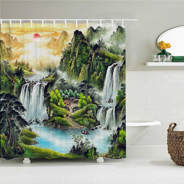 shower curtains chinese ink painting landscape fabric curtain waterproof printing bath for bathroom decorate with 12 hooks
shower curtains chinese ink painting landscape fabric curtain waterproof printing bath for bathroom decorate with 12 hooks