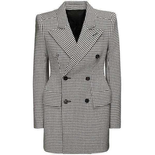 women's wool & blends est high quanlity fashion 2021 designer coats slim fitting double breasted blend houndstooth tweed coat, Black
women's wool & blends est high quanlity fashion 2021 designer coats slim fitting double breasted blend houndstooth tweed coat, Black