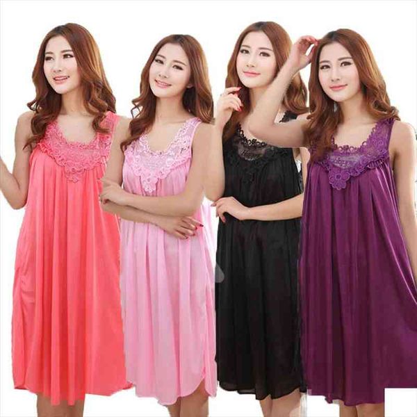 large night dress ice silk satin sleepwear female nightgown women sleeping dresses plus size night shirts 22, Black;red
large night dress ice silk satin sleepwear female nightgown women sleeping dresses plus size night shirts 22, Black;red