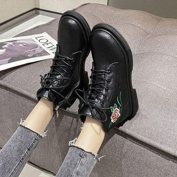 boots women ankle pu leather sewing platform shoes female ladies floral lace up zipper fashion woman casual footwear, Black
boots women ankle pu leather sewing platform shoes female ladies floral lace up zipper fashion woman casual footwear, Black