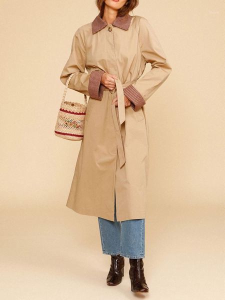 women's trench coats wool blend houndstooth lining women mid-length coat 2021 lady single-breasted long windbreaker jacket with sashes, Tan;black
women's trench coats wool blend houndstooth lining women mid-length coat 2021 lady single-breasted long windbreaker jacket with sashes, Tan;black