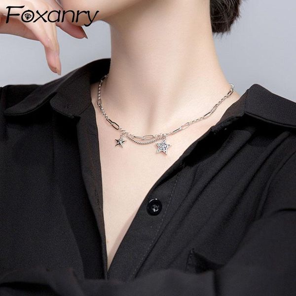 chains foxanry 925 sterling silver necklace for women fashion vintage creative zircon star tassel bride jewelry party accessories
chains foxanry 925 sterling silver necklace for women fashion vintage creative zircon star tassel bride jewelry party accessories