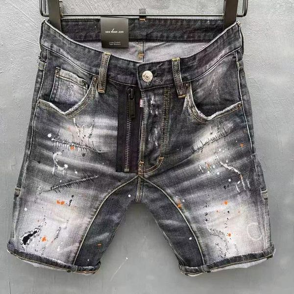 men's jeans summer style brand italy men shorts denim trousers straight black slim hole for, Blue
men's jeans summer style brand italy men shorts denim trousers straight black slim hole for, Blue