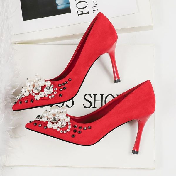 dress shoes 2021 women 9cm thin high heels bright crystal pearl scarpins pumps lady stiletto wedding bridal red valentine, Black
dress shoes 2021 women 9cm thin high heels bright crystal pearl scarpins pumps lady stiletto wedding bridal red valentine, Black