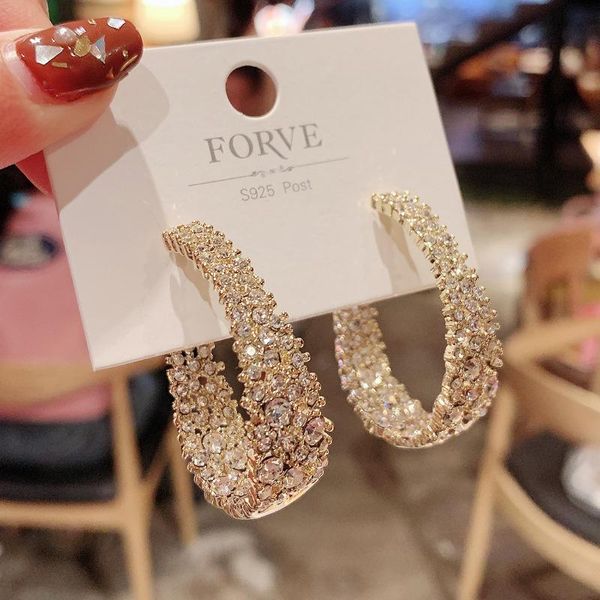 hoop & huggie fashion circle rhinestone earrings for women geometric big round shiny crystals jewelry accessories, Golden;silver
hoop & huggie fashion circle rhinestone earrings for women geometric big round shiny crystals jewelry accessories, Golden;silver