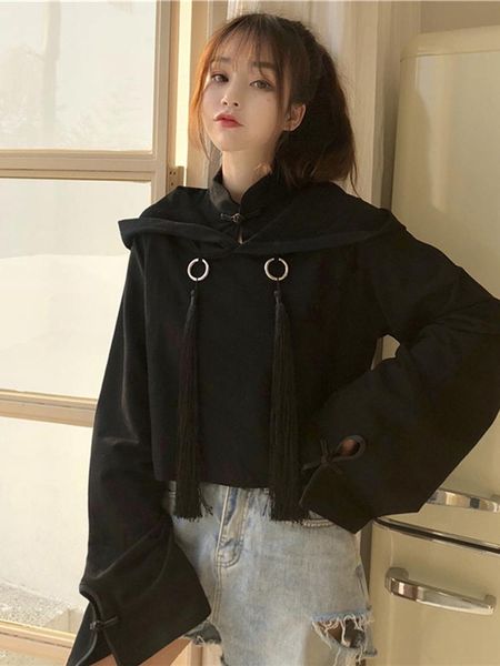 women's hoodies & sweatshirts sweet hooded pullover fall flare sleeve black face-two-piece hoodie short sweatshirt girls 2021 autumn
women's hoodies & sweatshirts sweet hooded pullover fall flare sleeve black face-two-piece hoodie short sweatshirt girls 2021 autumn