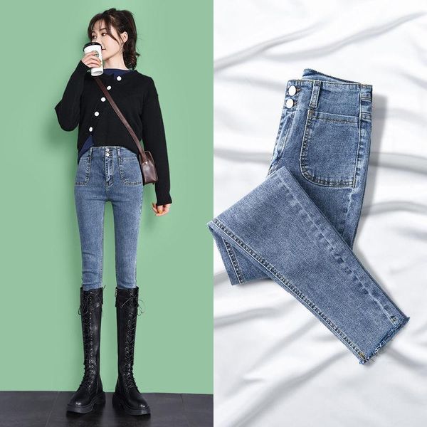 women's jeans women high waist plus velvet thick female autumn winter skinny stretch warm jean pants casual pencil denim trousers g181, Blue 
women's jeans women high waist plus velvet thick female autumn winter skinny stretch warm jean pants casual pencil denim trousers g181, Blue