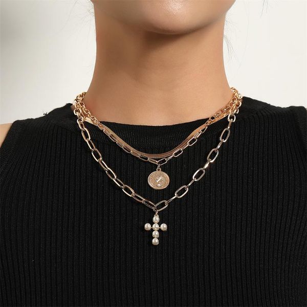 pendant necklaces punk thick chain choker cross pearl snake bone necklace for women party jewelry gift female collar, Silver
pendant necklaces punk thick chain choker cross pearl snake bone necklace for women party jewelry gift female collar, Silver