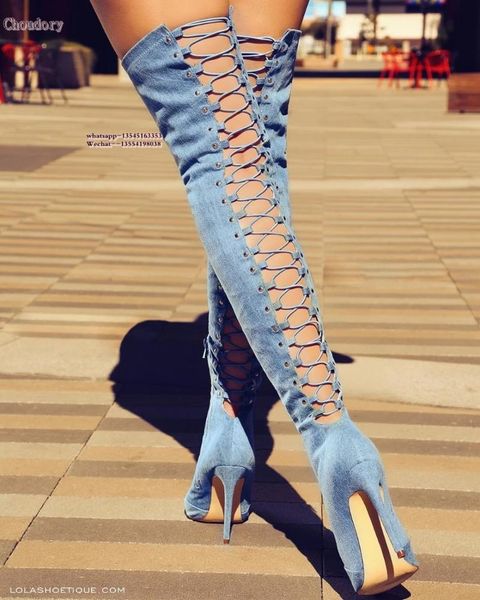 boots women denim back elastic cutout thigh pointed toe thin high heel street fashion over the knee female knight, Black
boots women denim back elastic cutout thigh pointed toe thin high heel street fashion over the knee female knight, Black