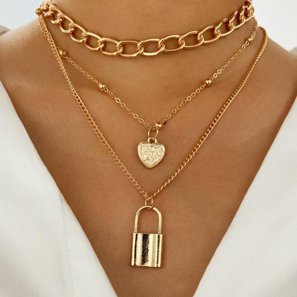 chains alloy key lock pendant necklace creative retro simple gold double clavicle chain neck girl, Silver
chains alloy key lock pendant necklace creative retro simple gold double clavicle chain neck girl, Silver