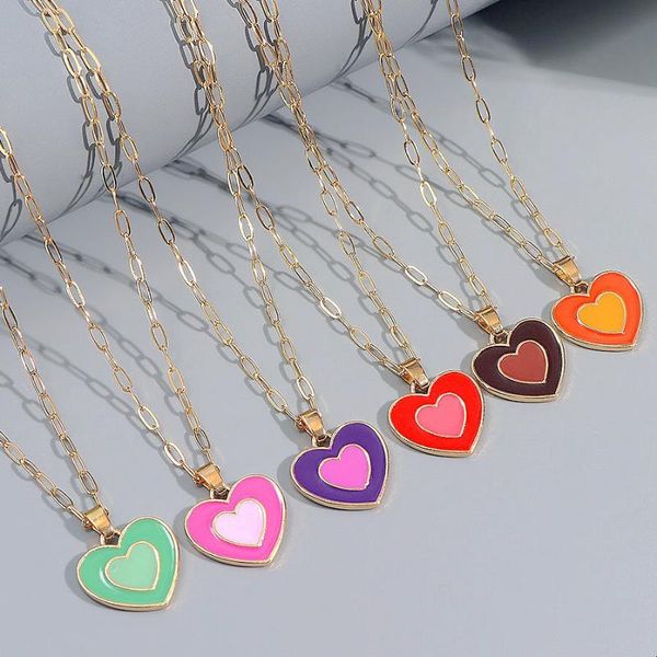 chains korean cute colorful double laye love heart long chain necklaces for women simple golden choker necklace pendant jewelry gifts, Silver
chains korean cute colorful double laye love heart long chain necklaces for women simple golden choker necklace pendant jewelry gifts, Silver