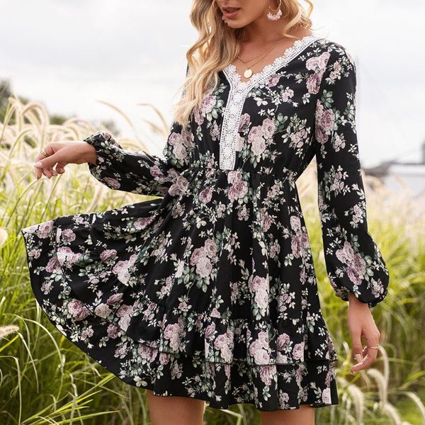 casual dresses floral printed chiffon boho mini dress women autumn winter lace patchwork ruffles long puff sleeve a-line sweet vestido femin, Black;gray
casual dresses floral printed chiffon boho mini dress women autumn winter lace patchwork ruffles long puff sleeve a-line sweet vestido femin, Black;gray