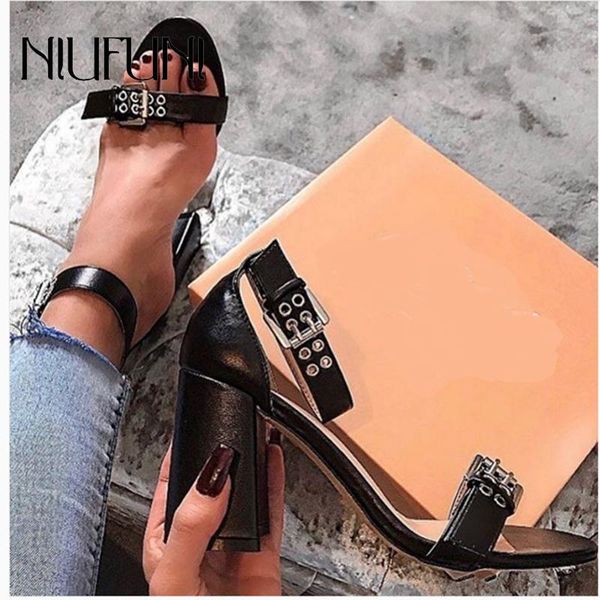 fashion thick heel metal belt buckle women's sandals 2021 summer solid color high heels plus size 35-42 pu leather ladies shoes, Black
fashion thick heel metal belt buckle women's sandals 2021 summer solid color high heels plus size 35-42 pu leather ladies shoes, Black