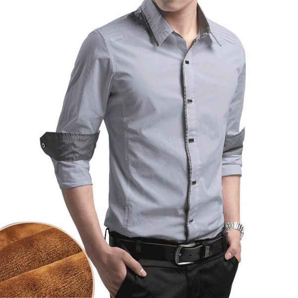 men's casual shirts autumn and winter leisure warmth plus velvet long sleeve men clothing thicken for camisas smart, White;black
men's casual shirts autumn and winter leisure warmth plus velvet long sleeve men clothing thicken for camisas smart, White;black